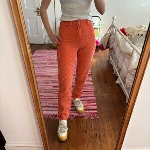 BDG Orange Mom High-Rise Straight-Leg Corduroys